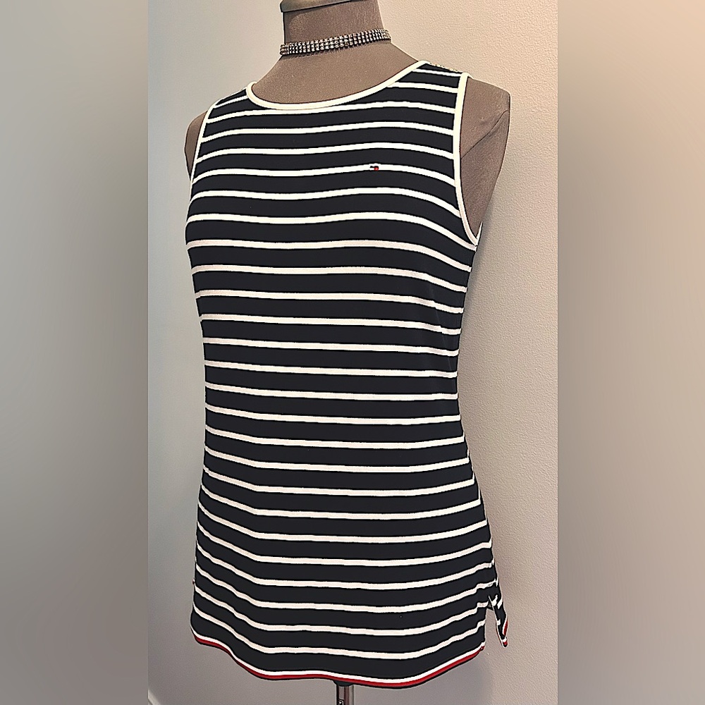 Tommy Hilfiger Navy & White Striped Tank Top